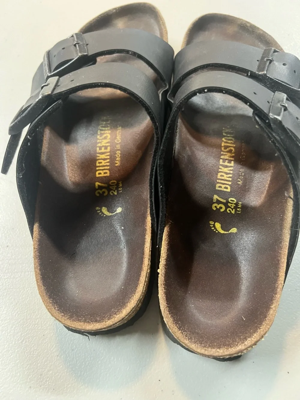 Birkenstock Arizona Black Sandals Women’s 37 EU 240 Leather Cork Footbed - Picture 2 of 10